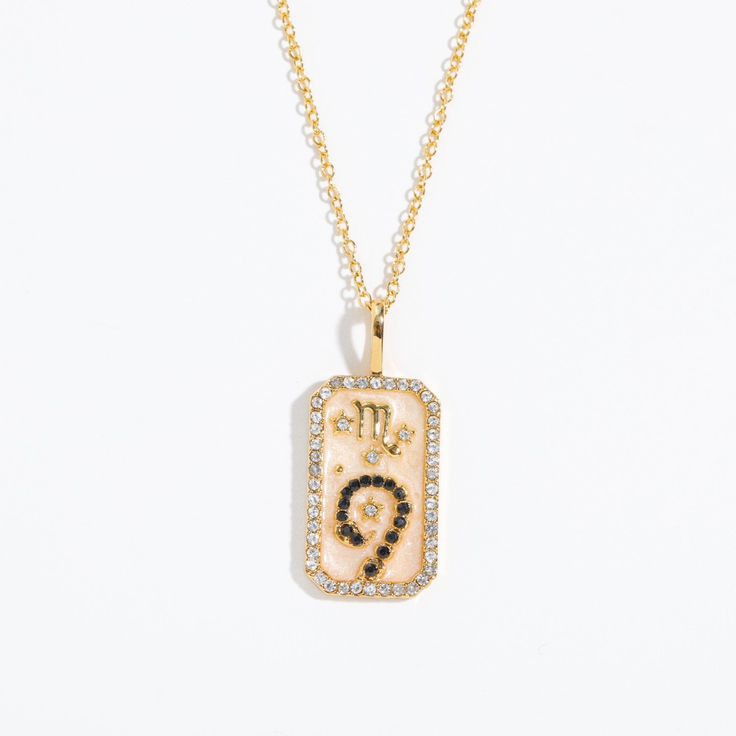 Wholesale of Twelve Constellations Art Retro Style Square Bronze Necklaces